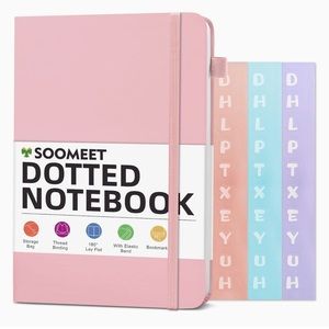 Dotted Journal Bullet Notebooks w/Pen Loop Hardcover Leather Notebook